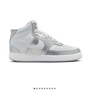 Nike Women’sWhite and Silver High-Top Sneakers